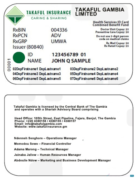 Download Gambia health insurance card Photoshop template